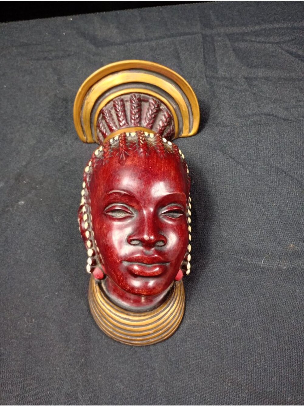 Vintage Achatit Handarbeit African Woman Head Wall Art/bust/plaque Made in Germa